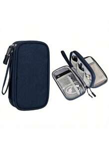 Compact Travel Electronic Organizer - Case For Cable, Charger, & Accessory Storage For Fall Home Decor For Travel Storage Bag,Makeup Bag,Cosmetic Bag,Vacation Organizer,Large Capacity Makeup Organizer Makeup Case, For Lipstick, Brush, Skincare, Mobile Phone, Coin, Small Items, For Home,Gift,Vacation And Festival Halloween Christmas Multifunctional Use