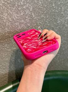 Funda de teléfono con cobertura total de labios rojos elegante, compatible con las series 7/11/X/XS hasta 15 - Material de TPU duradero, resistente a golpes y de moda, a prueba de agua y resistente a arañazos