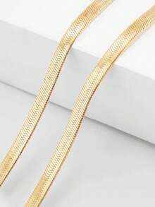 1pc Minimalist Chic V-Shaped Blade Chain Stainless Steel Necklace For Women, Fashion Essential