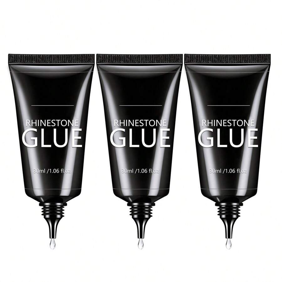 GLOZ 3件組/套 30ml 釘珠美甲凝膠，超強凝膠指甲油，適用於美甲裝飾、3D美甲、亮面凝膠、寶石美甲、鑽石美甲，需UV/LED固化，美容禮物