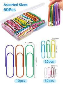 15~100Pcs Paper Clips 3.2cm/5cm/10cm Large Paper Clips, Assorted Colored Coated Jumbo Paper Clips, Reusable Big Paper Clips, Large Colored Paper Clips For Office School Document Organizing Back To School - Random Color - View 11