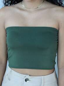 Kit 2 Cropped Women's Strapless Top Suplex Basic Double Lining - Xem 3