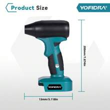 Yofidra Brushless 160W Mini Turbo Jet Fan 4 Gears Brushless Electric Turbo Air Blower Handheld Cordless Leaf Dust Blower - 附 1 個電池 - 美國插頭 - 查看 3