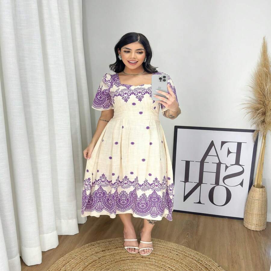 Jessica Printed Dress Evangelical Fashion - 紫色 - 查看 1