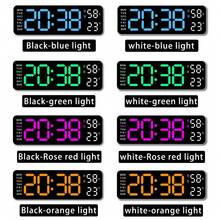 Digital Wall Clock Large Display, 9" LED Wall Clocks For Living Room Decor, Digital Clock With Temperature/DST/Auto-Dimming/Humidity/Snooze - 12/24H, Silent Digital Clocks For Seniors Kids - Green - View 3