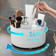 1 件桌面笔筒，多用途文具办公用品收纳盒，适用于办公室、学校、家庭、浴室梳妆台面化妆品收纳盒化妆刷架，节日礼物，圣诞礼物 - 白色 - 查看 2
