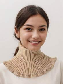 1 件女士假领高领围巾，护颈假领子新款秋冬季防风针织保暖颈套，适合日常佩戴、摄影、送礼，是配饰女士的理想选择 - 彩色 - 查看 6
