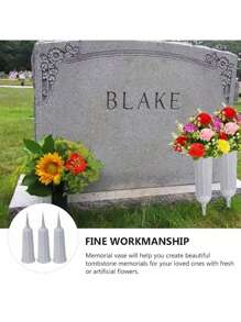 2/1PC Cemetery Vase With Spikes Plastic Floral Vase Holder For Gravestone Grave Yard Ground Outdoor Flower Marker Decorations