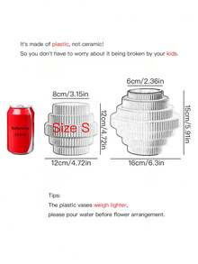 1pc Large Plastic Vase, Unbreakable, Creative Home Decor, Suitable For Wedding, Party, Holiday, Christmas Decoration, Christmas Gift, Home Decor, Halloween Decor, Kitchen Decor, Room Decor, Glass Vase - White - View 3