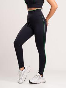 Women's Polyamide Leggings With UV50+ Protection And Zero Transparency With Anatomical Waistband - 綠色 - 查看 1