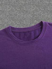 Camiseta Oversized Masculino Feminino Camisa Estampada Streetwear Algodão 100% - Roxo - Visão 4