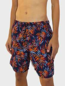 Printed Tactel Bermuda Shorts For Sports - 藍色 - 查看 2
