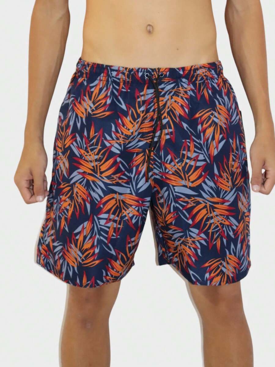 Printed Tactel Bermuda Shorts For Sports - 藍色 - 查看 1