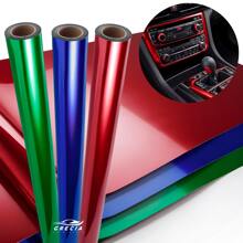 Vinil Adhesivo Espejado Metálico Automotriz 30 Cm x 152 Cm - rojo plateado - Ver 1
