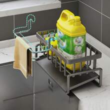 1pc-Kitchen Sink Organiser, Kitchen Sink Sponge Organiser, Rustproof 304 Stainless Steel Sponge Organiser, Bathroom And Kitchen Utensils Sponge Organiser - Multicolor - View 6