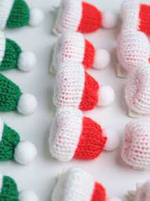 PETCIRCLE 2pcs Random Color Pet Dog Headwear, Cat Headband, Small Animals Accessories, Cute Chihuahua Puppy Hair Clips, Mini Christmas Hats - Multicolor - View 8