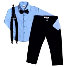Formal Clothing Set For Party Birthday Wedding - Boy - Màu xanh nhạt - Xem 2