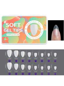 420Pcs/Box Matte Soft False Nails Full Transparent Almond Soak Off Gel Fake Nail Short T Shape Round Oval Capsule Tips Diy Press On Nails Nail Supplies Nails