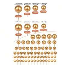 20/25/68pcs/Set Gold Ball Mini Balloon Cake Hats Foam Decorated Spherical Cake Insert Hats For Birthday Parties And Holiday Decorations - Gold - View 10