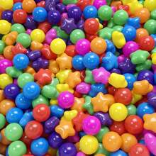50 个球坑球，混合星星，2.15 英寸/5.5 厘米，柔软防压塑料玩具球，适用于球坑、儿童泳池水上玩具、婴儿围栏配件、幼儿球、派对玩具球、水上玩具球、万圣节装饰礼物 - 彩色 - 查看 24