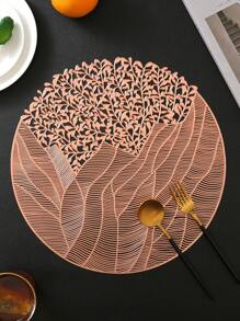 1/4/6 Individuales de PVC para mesa de cocina interior/exterior, lavables, resistentes al calor, limpios, individuales para mesa de comedor para camping, festival, boda, fiesta - Oro rosa - Ver 3