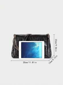 Bolso de mano grande con cadena, bolso de hombro tipo mensajero encerado, nueva moda de otoño e invierno para mujer