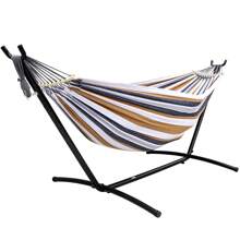 SZHLUX Double Hammock With Stand Included 450lb Capacity Steel Stand, Premium Carry Bag Included And Two Anti Roll Balance Beam