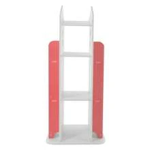 Bookcase 360° Rotating Bookshelf Multifunctional Bookcase Solid Wood 4 Tiers Home Design Corner Bookshelf For Kids Suitable For Living Room And Children's Library - 粉色 - 查看 2