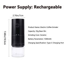 1pc Upgraded External Adjustment Gear Electric Coffee Grinder, Automatic Coffee Bean Machine, 1500mAh Rechargeable Coffee Machine, Professional Ceramic Grinding Core Grinder With 38 Levels External Coarse And Fine Grinding Adjustment - Multicolor - View 7