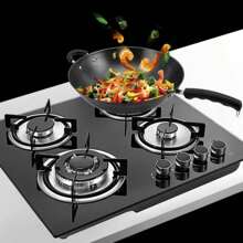 Shangmakel "23-Inch Countertop Gas Cooker With 4 Cast Iron Burners: LPG/NG Compatible Stove For Kitchen Cooking" - 1 - View 1