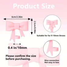 2 peças de decoração de canudo de silicone com laço, decoração de copo de metal ajustável, adequada para copos de vidro de 30 onças e 40 onças, presente de feriado - Multicolorido - Ver 8