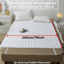1pc Quilted Waterproof Mattress Pad, Modern Solid Color Style Mattress Protector, Soft And Comfortable Mattress Cover, Suitable For Schools, Bedrooms, Apartments, Hotels (Without Pillowcase And Pillow Core)