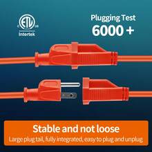 1-Piece 50-Foot 16/3 SJTW Heavy Duty Outdoor Extension Cord, Waterproof, Weatherproof, Kink-Resistant, Flame Retardant, 3-Prong Grounded Plug Safe, Flexible Power Supply, Easy Storage, Meet All Your Outdoor Needs - trái cam - Xem 4