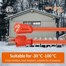 1-Piece 50-Foot 16/3 SJTW Heavy Duty Outdoor Extension Cord, Waterproof, Weatherproof, Kink-Resistant, Flame Retardant, 3-Prong Grounded Plug Safe, Flexible Power Supply, Easy Storage, Meet All Your Outdoor Needs - trái cam - Xem 5