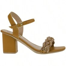 Women's Social Rhinestone Sandals Thick High Heel Casual Party Naty - Lạc đà - Xem 4