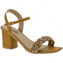 Women's Social Rhinestone Sandals Thick High Heel Casual Party Naty - Lạc đà - Xem 1