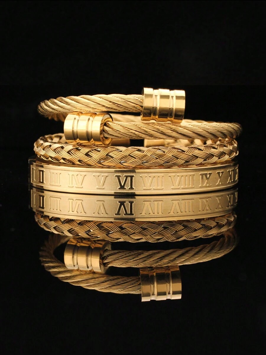 时尚不锈钢罗马数字女式手链适合日常佩戴