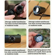 1 pieza Silbato multifunción 7 en 1 para acampada al aire libre con luz LED, termómetro y brújula para senderismo, artículos esenciales de playa, accesorios de playa, flotador de piscina