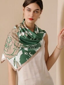 1 Chiếc 35 Inch Hai Dây Đầu Khăn Choàng Nữ Khăn Vuông Lớn Xa Hoa Mềm Mại Với Thời Trang In Hình Khăn Hijab - Nhiều màu - Xem 4