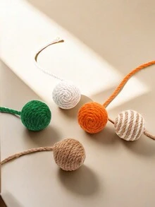 猫咪爱好者和猫妈妈爱玩玩具球 剑麻球 内置铃铛 猫咪爱好者和猫妈妈爱玩球 耐咬球 耐刮绳 自娱自乐 猫咪爱好者和猫妈妈爱玩小狗互动 猫咪爱好者和猫妈妈爱玩玩具 可悬挂