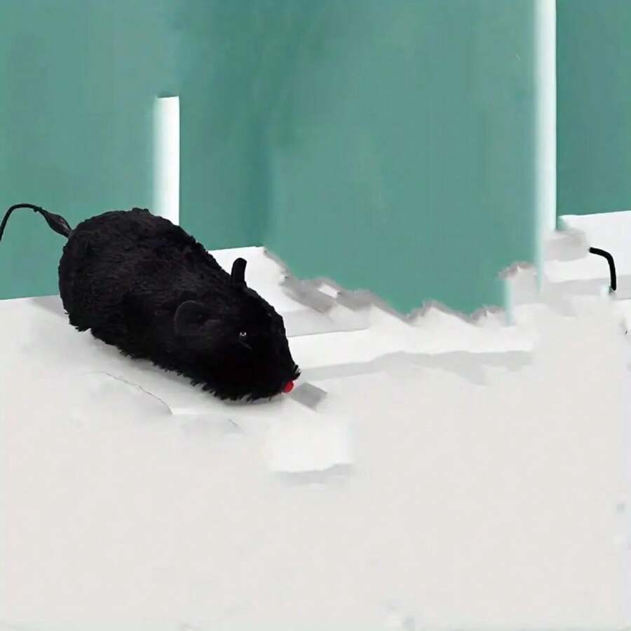 1Pc Interactive Plush Mouse Cat Toy WindUp, Durable Plastic, Perfect