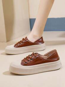 New Fashionable Versatile Casual Sports Shoes, Vintage Style, Retro Vibe, Leisure Women Sneakers, Fashion , Simple, Comfortable, Outdoor Hiking, Running, Anti-Slip, Lightweight, Minimalist, Stylish Women Shoes - Brown - View 4
