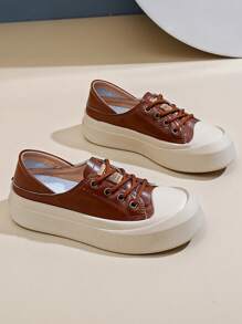 New Fashionable Versatile Casual Sports Shoes, Vintage Style, Retro Vibe, Leisure Women Sneakers, Fashion , Simple, Comfortable, Outdoor Hiking, Running, Anti-Slip, Lightweight, Minimalist, Stylish Women Shoes - Brown - View 2