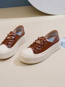 New Fashionable Versatile Casual Sports Shoes, Vintage Style, Retro Vibe, Leisure Women Sneakers, Fashion , Simple, Comfortable, Outdoor Hiking, Running, Anti-Slip, Lightweight, Minimalist, Stylish Women Shoes - Brown - View 8