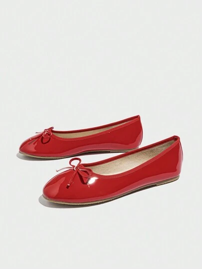 芭蕾平底鞋，棕色，软底，舒适，轻便低跟蝴蝶结鞋，适合春夏秋季休闲工作装