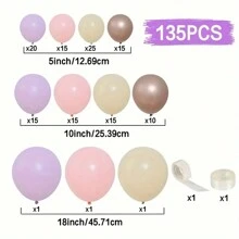 135pcs 5/10/18 Inch Purple Metallic Latex Balloons, Suitable For Birthday, Wedding, Engagement, Halloween, Christmas Events & Party Decoration,Christmas
