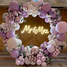 135pcs 5/10/18 Inch Purple Metallic Latex Balloons, Suitable For Birthday, Wedding, Engagement, Halloween, Christmas Events & Party Decoration,Christmas