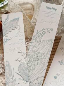 20入組山谷百合書籤套裝浮雕花紙便箋書頁標記書獨特閱讀禮物