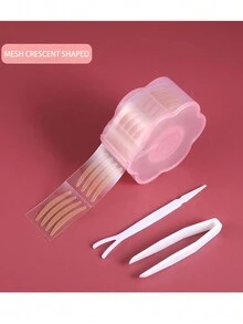 One Roll Of Double Eyelid Tape, With Flower Shaped Storage Box, Delivery Aid, Lace Mesh Shape, Color Close To Skin Tone, Enlarge Eyes, Do Not Warp The Edge, Do Not Damage Eyelids - Multicolor - View 4