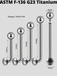 1 PIEZA Piercing de titanio ASTM F136 de 14G, piercing microdermal de rosca interna, ancla dermal, joyería corporal sexy - Como se muestra en la imagen - Ver 6